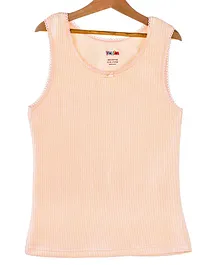 D'chica Sleeveless Solid Thermal Winter Wear  Tank Top - Peach