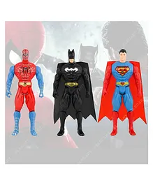 Elecart Action Figures Toy set of 3 with Movable Joints & Fabric Cape - Height 30cm each (Multicolour)