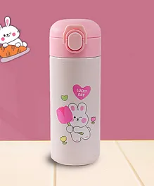 Yellow Bee Hot & Cold Bunny Thermos Flask, Peach - 480ML