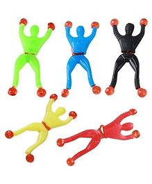 Sanjary Sticky Wall Climbing Spiderman Toy 1 Set of 5pcs for Kids (Color May Vary)