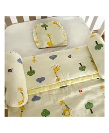 Muslin Cot Bedding Gift Set Giraffe design - Set of 4
