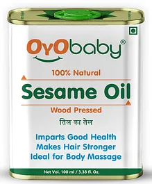 OYO BABY 0 Oyo Baby Unrefined and Unfiltered Wood Pressed 100% Natural and Chemical Free Sesame Oil Extract with Kachi Ghani 100ml