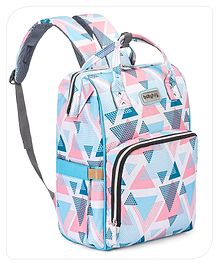 Babyhug Backpack Style Spacious Geometric Print Diaper Bag - Multicolour