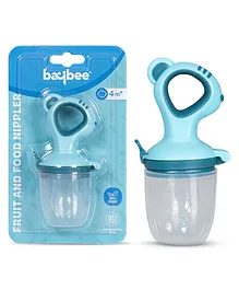 Baybee Silicone Food Fruit Nibbler For Babies BPA Free Fruits Feeder With Pacifier Nibbler For Baby Chewing Teething Toy Silicone Food Feeder With Extra Mesh (Blue)