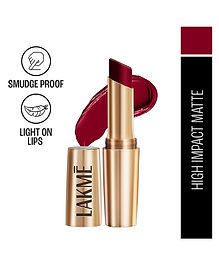 Lakme 9to5 Powerplay Priming Matte Lipstick, Lasts 16hrs, Burgundy Passion, 3.6g