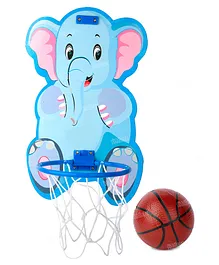Fiddlerz Elephant Basket Ball for Kids Toys for Boys Girls Portable Set with Hanging Board Ring Net Indoor and Outdoor Games