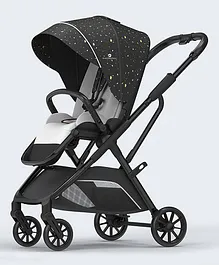 StarAndDaisy Chariot Baby Stroller with 5 Point Safety Belt, 5 Level Adjustment Canopy, Easy Adjustable Seat/New Born Baby Pram for 0 to 36 Months- Black
