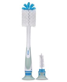 Vega Baby & Mom 2 in 1 Bottle and Nipple Vacuum Base Brush