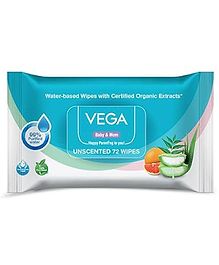 Vega Baby & Mom Pure Water Wet Wipes- Pack of 72