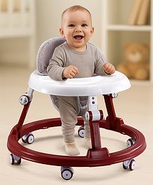 Baby Elegant 360° Multi Functional Baby Walker with Multi Level Height Adjustment & Activity cum Feeding Tray - Red
