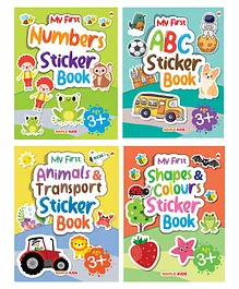 My First Sticker Books  Alphabet  Numbers Shapes and Colours Animals and Transport  Activity Books with 400+ stickers Pack of 4 Books - English
