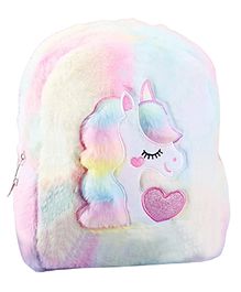 Frantic Premium Quality Soft Design Rabbit Multi Unicorn Heart Bag - 14 inches