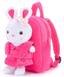Frantic Premium Quality Soft Design Full Body Hot Pink Rabbit Bag - 14 inches