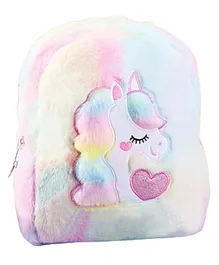 Frantic Premium Quality Soft Design Rabbit Multi Unicorn Heart Bag - 14 Inches