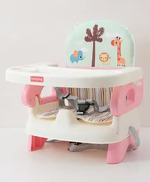 Babyhug Comfort Folding Booster Seat with 3
                        Point Safety Harness Built-In Cup Holder Animal
                        Print- Pink| Adjustable Height| Easy to Install|
                        Removable Food Tray| Washable Sear Cover