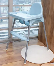 Multi-Functional Portable Folding Feeding
                        Eating Highchair Plastic Kids Baby High Chair
                        With 2 Level Height Adjustment - Blue