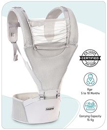 Babyhug Breeze 5 in 1  Hip Seat cum Baby Carrier - Grey