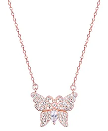 Touch925 Gilded Flutter Necklace With Pendant For Women And Girls - Rose Gold