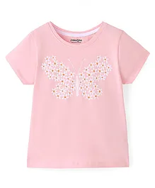 Primo Gino Cotton Blend Short Sleeves T-Shirt with Floral Print - Pink