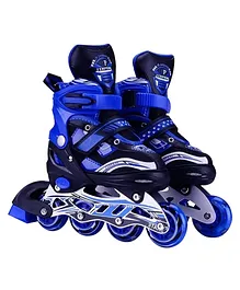 AKN TOYS Skates with PU Flashing Wheel Aluminium Body in-Line Skates with Adjustable Length - (Color May Vary)