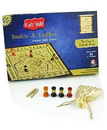 Kidz Valle Wooden Snakes & Ladders Board Game - Multicolor