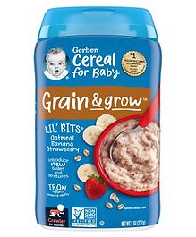 Gerber Cereal for Baby, Lil Bits - Oatmeal Banana Strawberry Cereal- 227gm