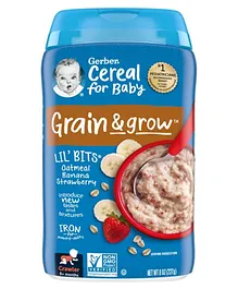 Gerber Cereal for Baby, Lil Bits - Oatmeal Banana Strawberry Cereal- 227gm