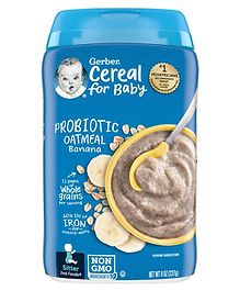 Gerber Cereal for Baby, Probiotic Oatmeal Banana Cereal for Sitter -227 g