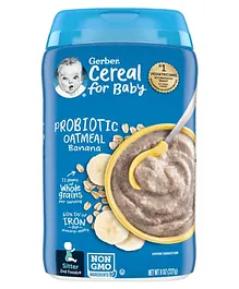 Gerber Cereal for Baby, Probiotic Oatmeal Banana Cereal for Sitter -227 g