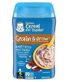 Gerber Cereal for Baby, Hearty Bits Multigrain Banana Apple Strawberry -227 g