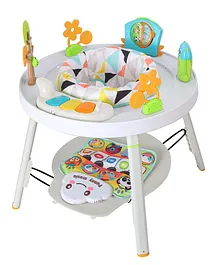 Teknum 4 in 1 Activity Jumper Feeding Chair Drawing Table Playing Station with Musical Mat Detachable Toys & Musical Piano - White