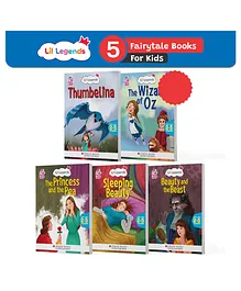 Lil Legends Fairy Tales Thumbelina Wizard Of Oz Princess Pea Sleeping Beauty Beauty & The Beast (Set Of 5 Books) - English