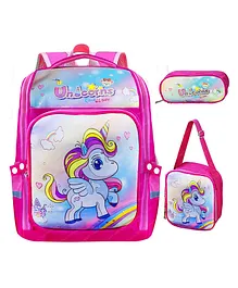 FunBlast Unicorn Themed School Backpack with Lunch Bag - Multicolor
