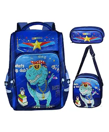 FunBlast Dinosaur Themed School Backpack with Lunch Bag - Multicolor