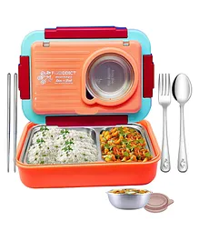 FunBlast Insulated Bento Lunch Box with Bowl, Spoon, Fork & Chopstick  Peach
