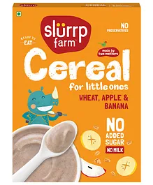 Slurrp Farm No Added Sugar, Wheat Apple & Banana Cereal | No Milk & No Preservatives | 300g