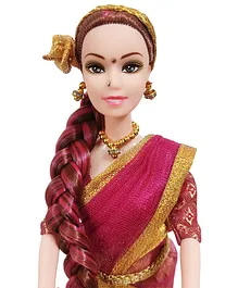 Maalona Sangeetha  The Indian Doll celebrating Traditional Day in College  Green and Pink  Height 30 cm
