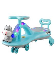 JoyRide Premium Panda Rapid Swing Magic Car Toys For Kids Girl Boy - Dashing Lights Music Rideons & Wagons Non Battery Operated Ride On-BLUE