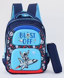 Zoe Owl Print Backpack Blue - 15.5 Inches