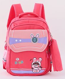 Doll Theme Backpack with Pencil Pouch & Applique Pink - 14.5 Inches