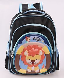 Lion Print Backpack Black - Height 14.5 Inches