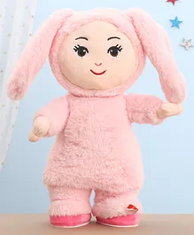 Aarohi Toys Electrical Drum Man Bunny Pink -Height 35 cm