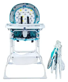 Mee Mee Ultra Sleek Baby High Chair with 7 Height Adjustment Levels 3 Compact Folding Chair with Feeding Tray - Blue Tents