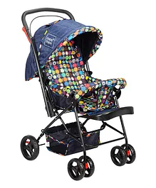Mee Mee Baby Stroller Pram 3 Position Seating Reversible Handle Fully Rotating Wheels for Newborn Baby Kids, 0-3 Years, Navy Blue