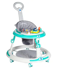 Mee Mee Premium Baby Walker 7 Point Height Adjustment,Parent Push Handle, Light Music Stimulation with Toy Tray Compact Portable- Green