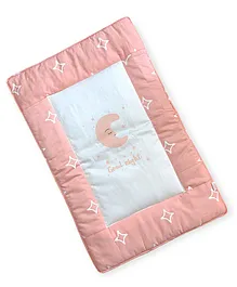 Carerio Pure Cotton Baby Mats With Good Night Moon Print - Peach