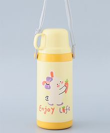 Flask with Strap Yellow - 400 ml  (Print May Vary)