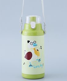 Sipper Bottle with Strap  Green - 400 ml (Print May vary)