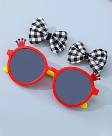 Babyhug Sunglasses with Bow Clips - Red and Black
