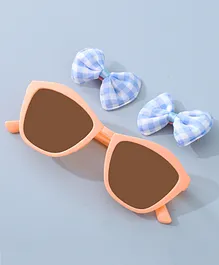 Babyhug Sunglasses  with Bow Clips - Pink & Blue